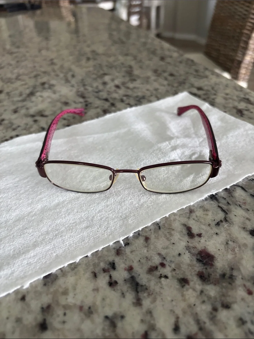Coach Women's Burgundy and Pink Crystal Accent Eyeglass Frames